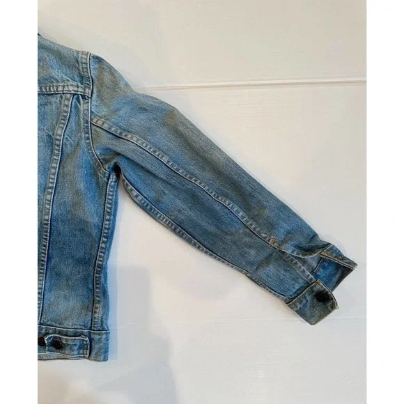 Levi's Strauss Vtg Light Acid Wash Y2K JacketYouth Girls Size 16 with Issues - Picture 7 of 11